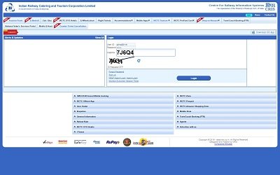 irctc login