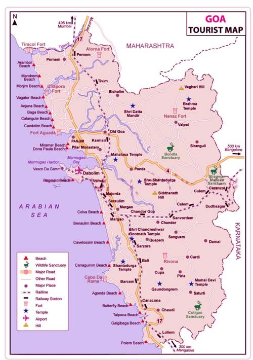 goa tourist map
